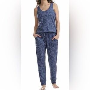 Women's Karen Neuburger Blue Polka Dot Sleepwear Lounge Set Size M